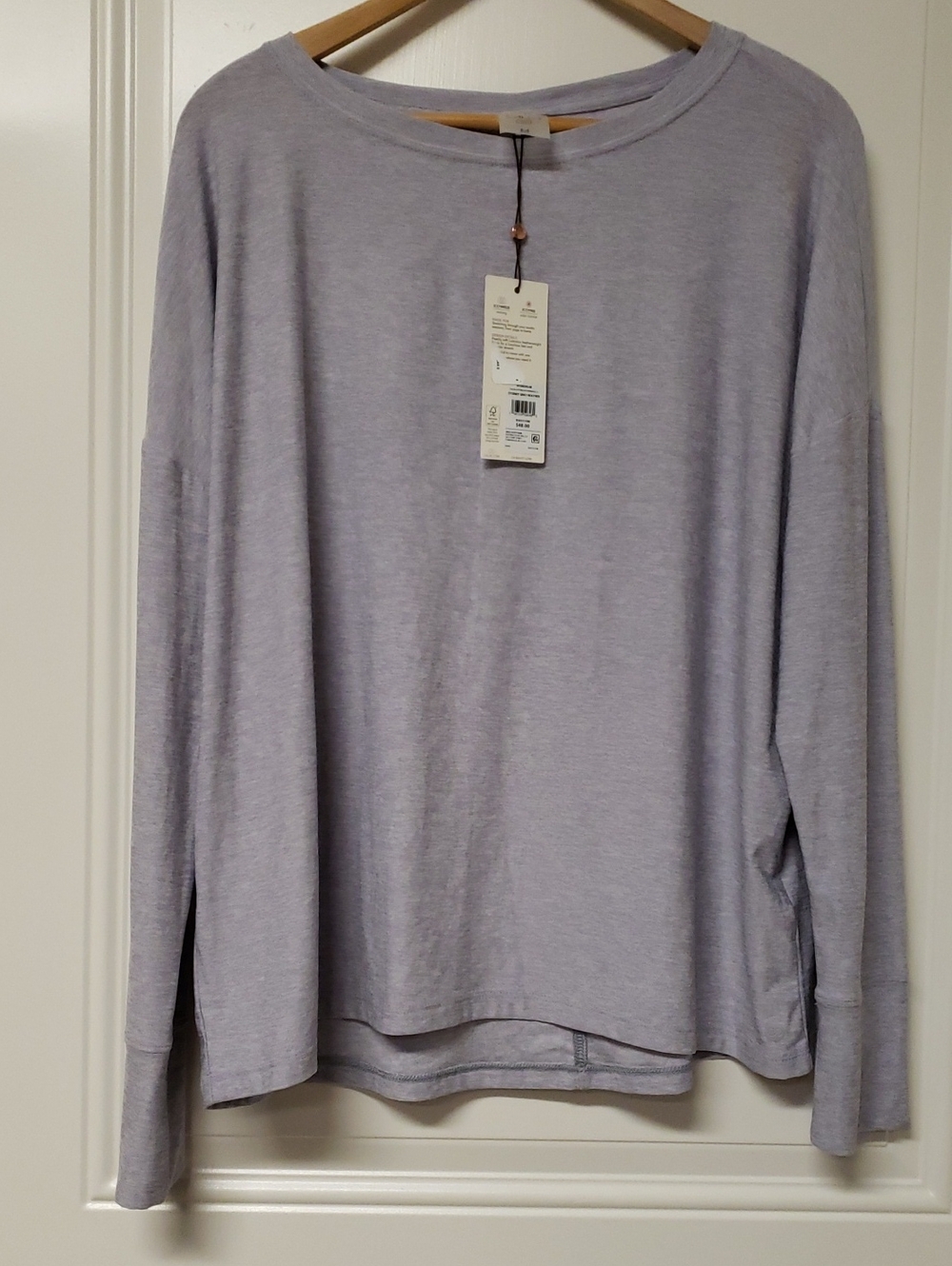 Women's NWT Calia Stormy Gray Heather  Long-Sleeve Top Lustralux M